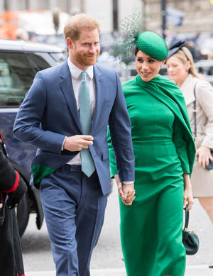 Prince Harry Walking Beside Meghan Wallpaper