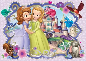 Princess Sofia And Amber Sweet Moment Wallpaper