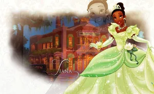 Princess Tiana Gracefully Standing Near A River. Wallpaper