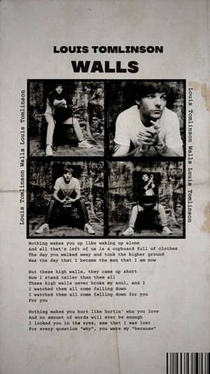 Printed Vintage Louis Tomlinson Walls Wallpaper