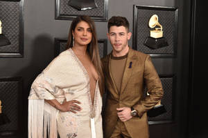 Priyanka Chopra With Husband Wallpaper