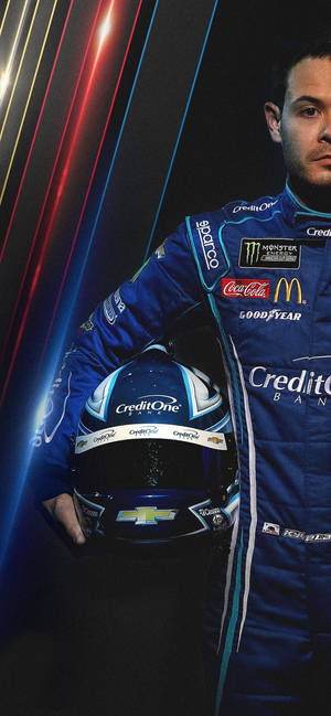 Pro Racing Driver Kyle Larson In Blue Suit Wallpaper