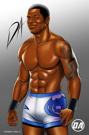 Pro Wrestler Shelton Benjamin In Action Wallpaper