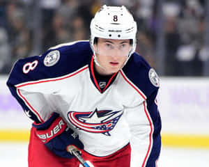 Professional Athlete Zachary Werenski In Handsome Pose Wallpaper