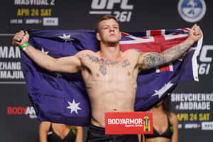 Professional Mma Fighter Jimmy Crute During A Intense Training Session. Wallpaper