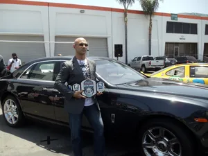 Professional Wrestler Christopher Daniels At K1 Speed Indoor Racing Event Wallpaper