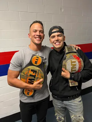 Professional Wrestlers Ricky Starks And Sammy Guevara Wallpaper