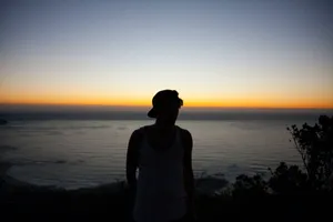 Profile Of A Man With A Calm Sea View Wallpaper