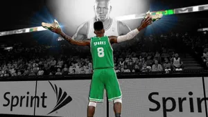 Proud Celtics Ray Allen Open Arms Wallpaper