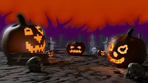 Proudly Decorated Home For Halloween Wallpaper