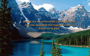 Psalm 33:18 Bible Verse Laptop Wallpaper