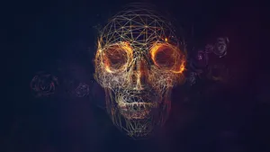 Psychedelic Geometric Skull Wallpaper
