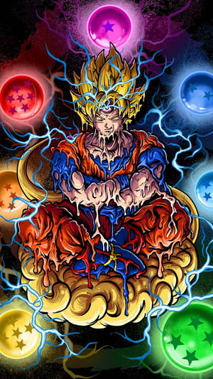 Psychedelic Iphone Melting Goku Wallpaper