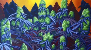 Psychedelic Weed Art Wallpaper