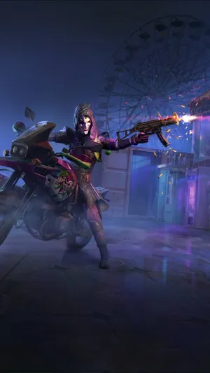 Pubg Joker Shooting In Theme Park Wallpaper