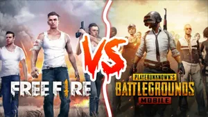 Pubg Vs Free Fire Neon Border Wallpaper