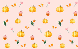 Pumpkins Pastel Desktop Wallpaper