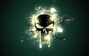 Punisher Skull With Neon Lights Wallpaper