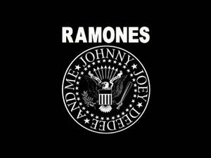 Punk Rock Band Ramones Minimalist White Eagle Seal Logo Wallpaper