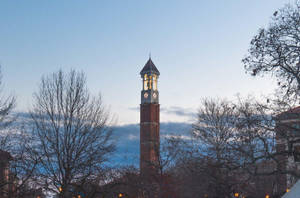 Purdue University Bell Tower At Sundown Wallpaper
