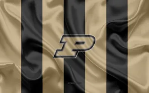 Purdue University Logo In Striped Cloth Wallpaper