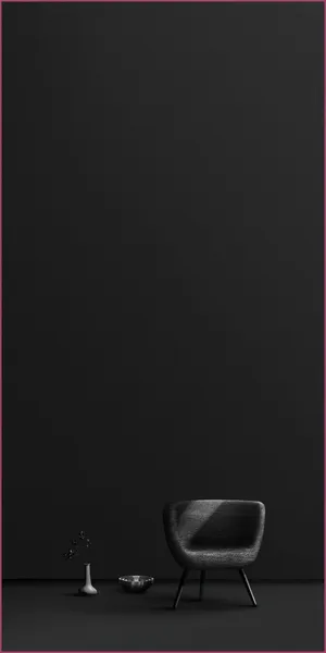 Pure Black Furniture And Wall Wallpaper