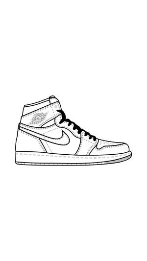 Pure White Cartoon Nike Shoes Wallpaper