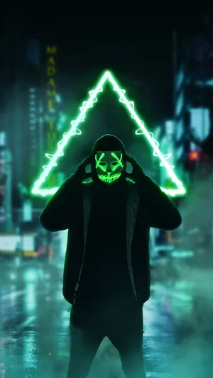 Purge Mask Green Triangle Wallpaper