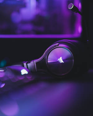 Purple Aesthetic Corsair Headphones Wallpaper