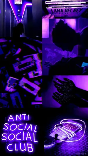 Purple Aesthetic Phone Anti Social Social Club Wallpaper