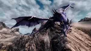 Purple Big Scary Dragon Wallpaper