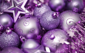 Purple Christmas Balls Wallpaper