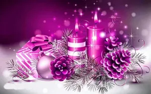 Purple Christmas Candle Adornment Wallpaper