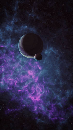 Purple Clouds In Space 4k Phone Wallpaper