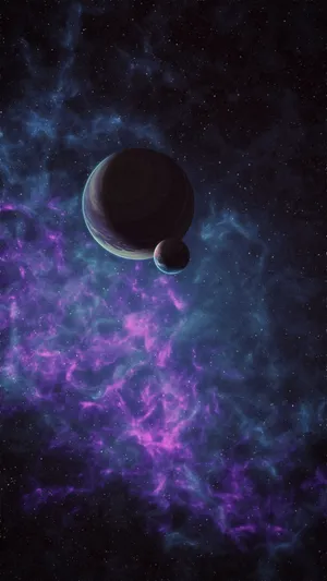 Purple Clouds In Space 4k Phone Wallpaper