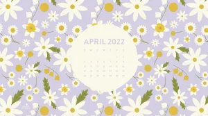 Purple Flowers April 2022 Calendar Wallpaper