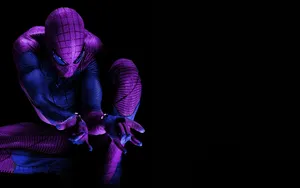 Purple Gaming Spider Man On Black Desktop Wallpaper