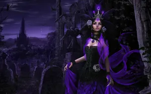 Purple Gothic Princess Crown Underworld Wallpaper