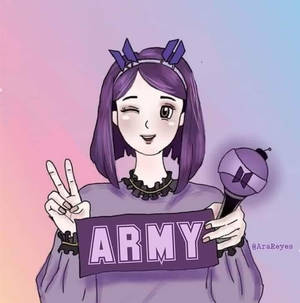 Purple Hairband Bts Army Girl Wallpaper