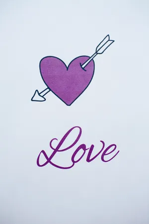 Purple Heart With Arrow Love Drawing Art Wallpaper
