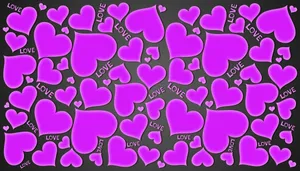 Purple Hearts Small And Big Love Wallpaper