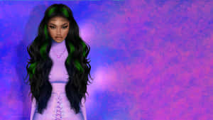 Purple Imvu Lady Wallpaper