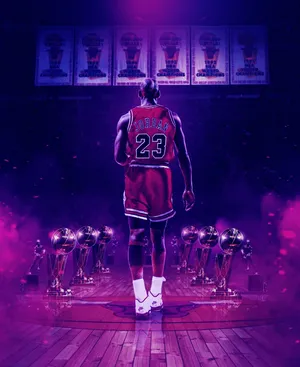 Purple Jordan Back View Wallpaper