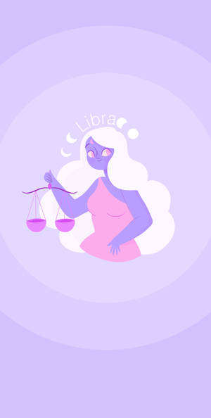 Purple Libra Zodiac Lady Wallpaper