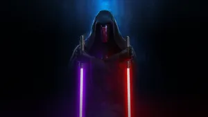 Purple Lightsaber And Red Lightsaber Wallpaper
