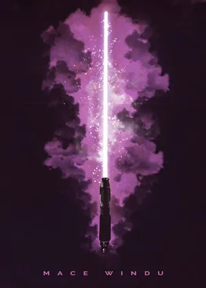 Purple Lightsaber Sparkle And Smoke Wallpaper