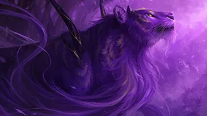 Purple Mythical Lion Wallpaper