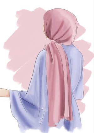 Purple Pink Hijab Woman Wallpaper