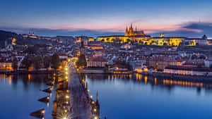 Purple Sky At Prague Castle Wallpaper