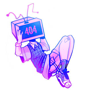 Purple Tv Head Girl Wallpaper